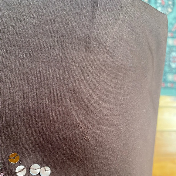 Chocolate brown cotton floral embroidered skirt - Picture 5 of 7